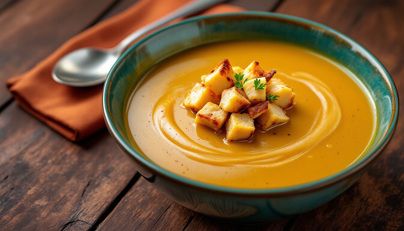 Crema di Zucca con Crostini Dorati