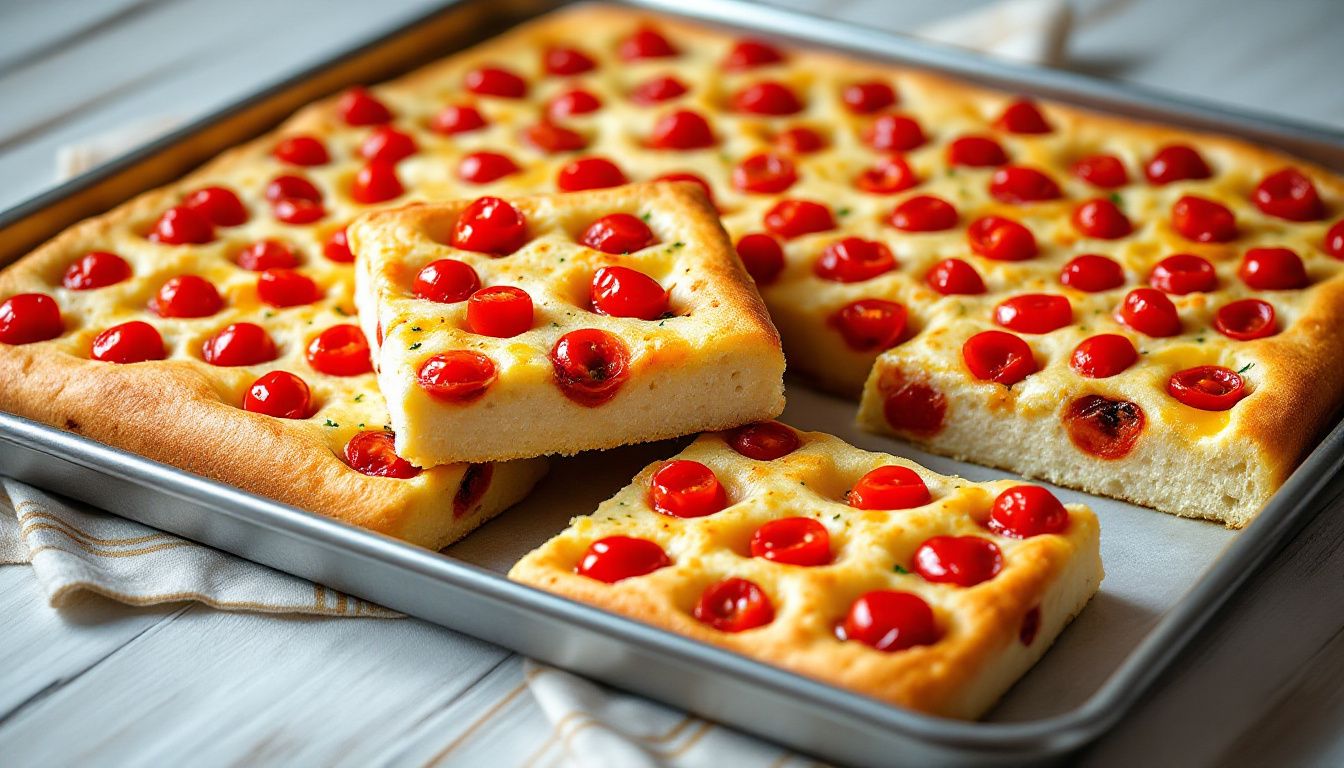 Focaccia con Pomodorini e Origano