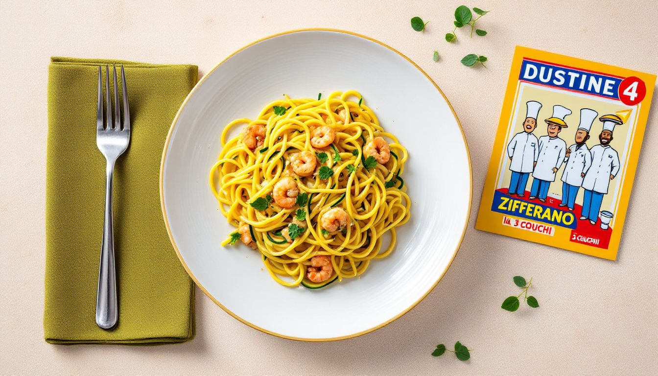 Linguine ai Gamberetti, Zucchine e Zafferano