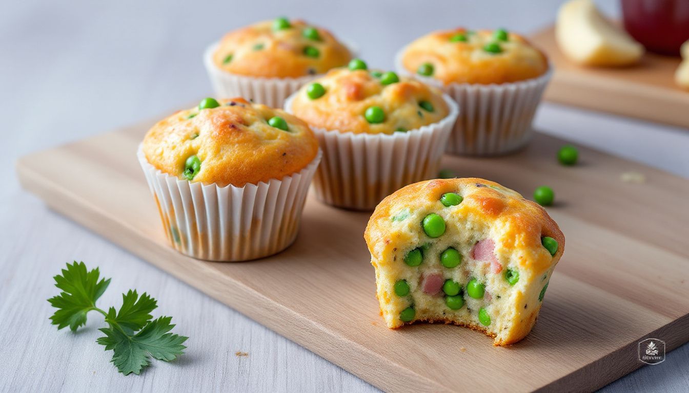 Muffin Salati con Piselli e Prosciutto