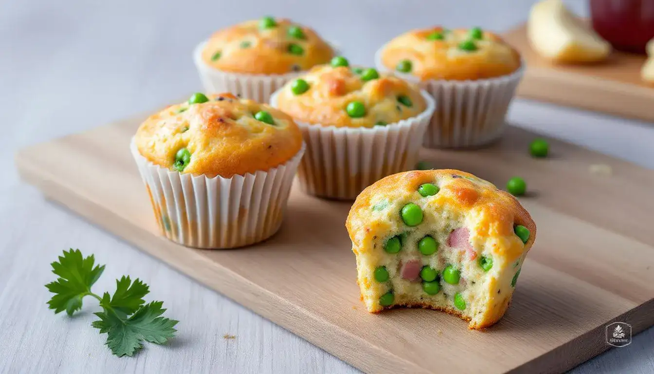 Muffin Salati con Piselli e Prosciutto