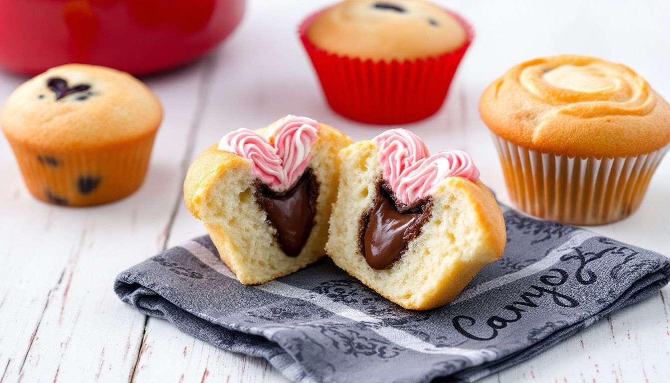 Muffins con Cuore di Cioccolato