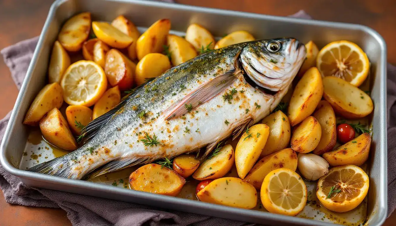 Orata al Forno con Patate Aromatiche