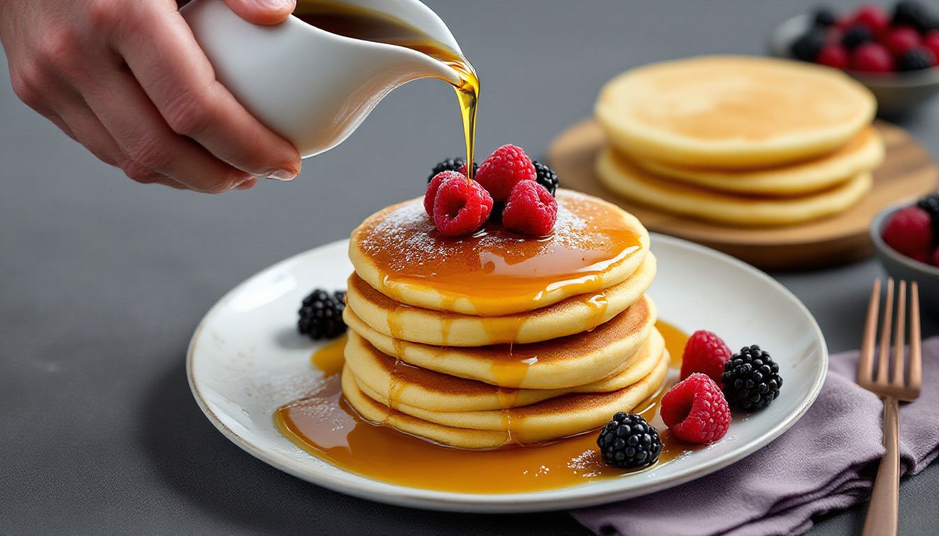 Pancake soffici con sciroppo d'acero