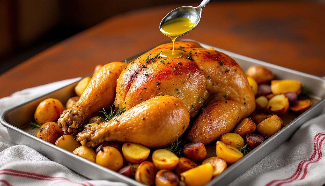 Pollo Arrosto Aromatizzato alle Erbe