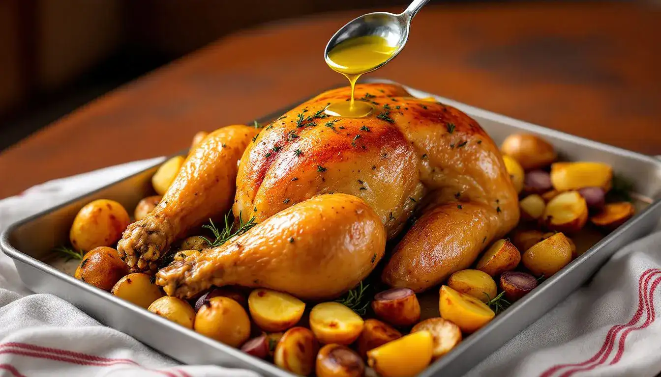 Pollo Arrosto Aromatizzato alle Erbe