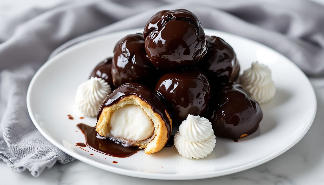 Profiteroles al Cioccolato con Crema Chantilly