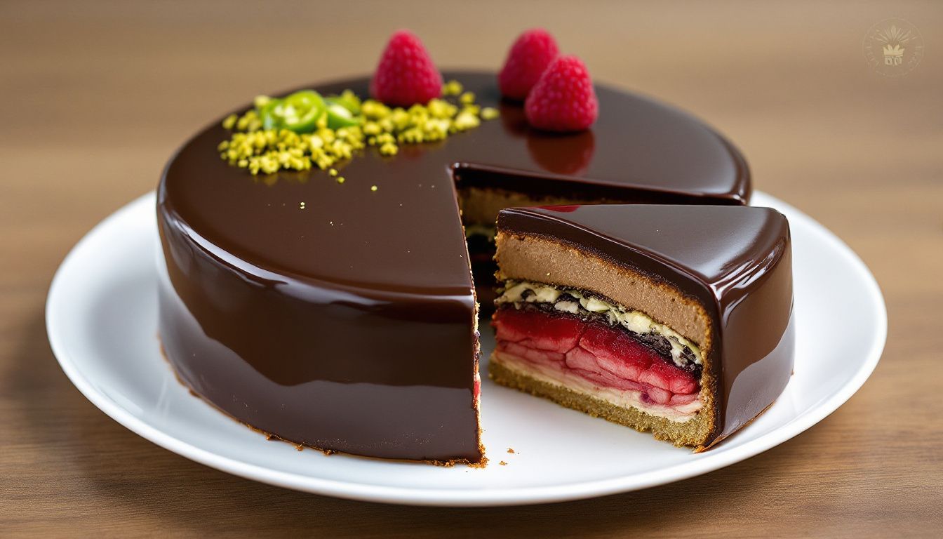 Torta Moderna al Pistacchio e Lamponi