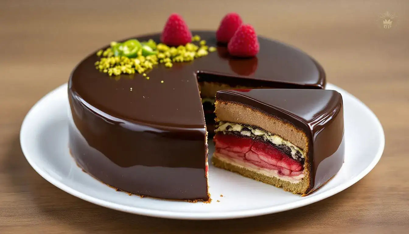 Torta Moderna al Pistacchio e Lamponi